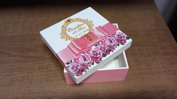 Caixa de mdf Personalizada 10x10x4cm