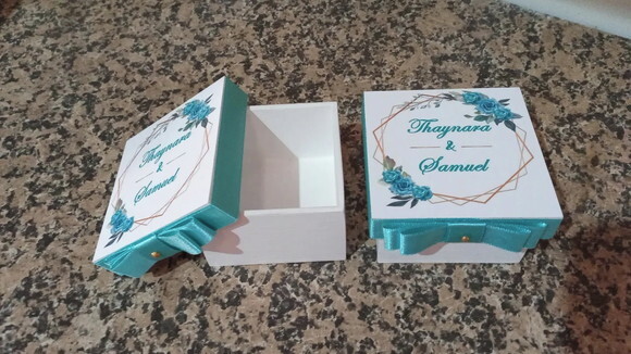 Caixa de mdf Personalizada com Mensagem Dentro da Tampa