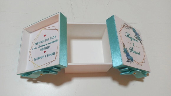 Caixa de mdf Personalizada com Mensagem Dentro da Tampa