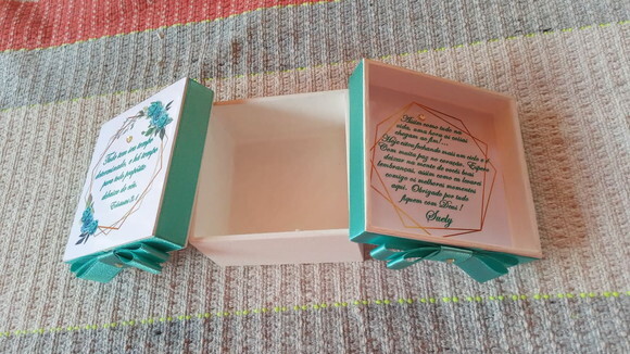 Caixa de mdf Personalizada com Mensagem 6x6x4
