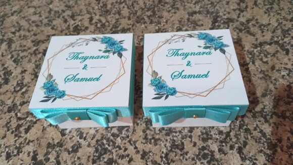 Caixa de mdf Personalizada com Mensagem Dentro da Tampa