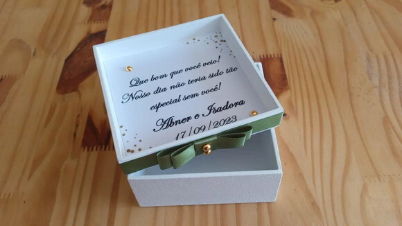 Caixa Lembrancinha de Casamento 10x10x4cm