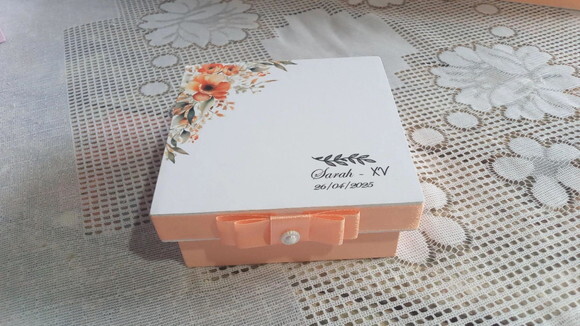 Caixa mdf Casamento 10x10x4 cm