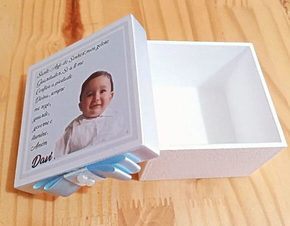 Caixa mdf Lembrancinha de Batizado 8x8x5cm