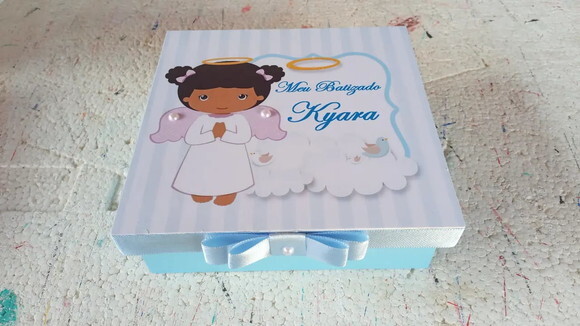 Caixa mdf Lembrancinha de Batizado para Convidado 10x010x4cm