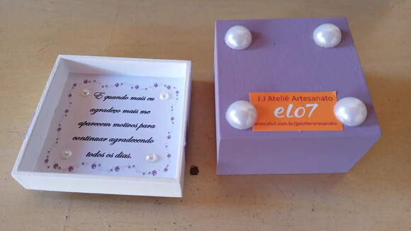 Caixa mdf Personalizada 7x7x4cm com Mensagem