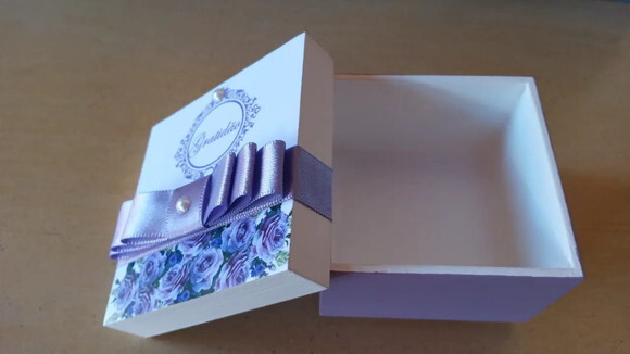 Caixa mdf Personalizada 7x7x4cm com Mensagem