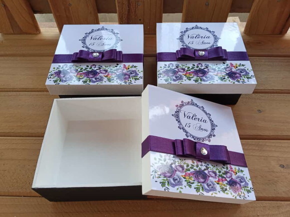 Caixa mdf Personalizada Floral 10x10x4cm