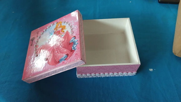 Caixa mdf Personalizada Tema Princesa Aurora 10x10x4