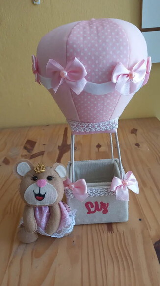 Centro de Mesa Ursinha Princesa de Feltro 25 cm