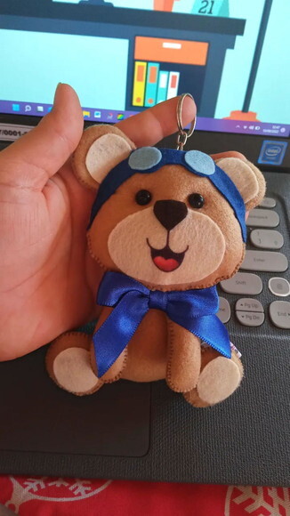 Chaveiro Ursinho Baloeiro de Feltro