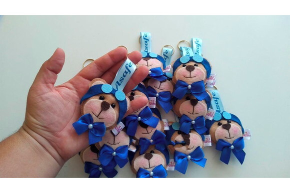 Chaveiro Personalizado Ursinho Baloneiro de Feltro