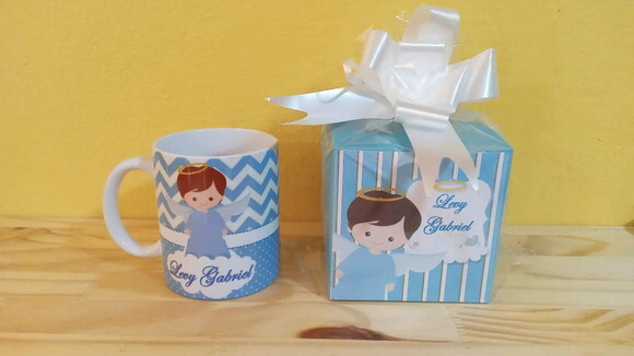 Convite Padrinho de Batizado com Caneca de Porcelana