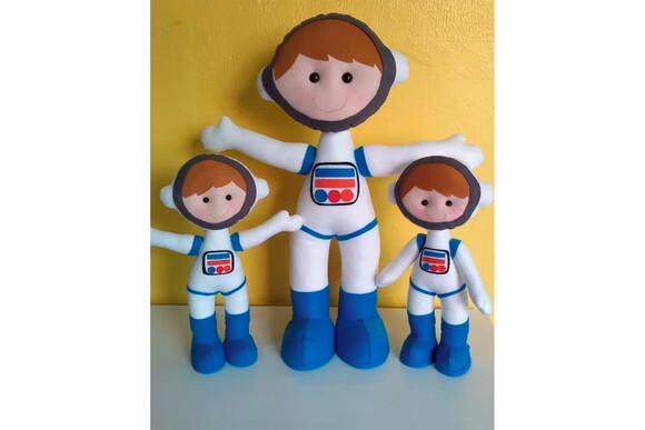 Kit Astronauta de Feltro 4 Peças