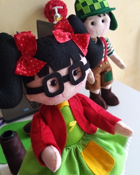 Kit Bonecos Turma do Chaves em Feltro 2 Peças