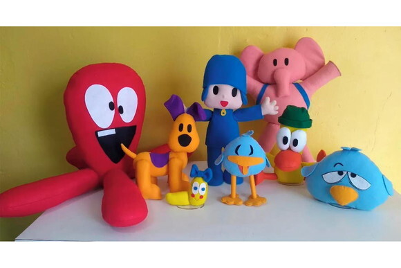 Kit Turma do Pocoyo de Feltro 8 Peças