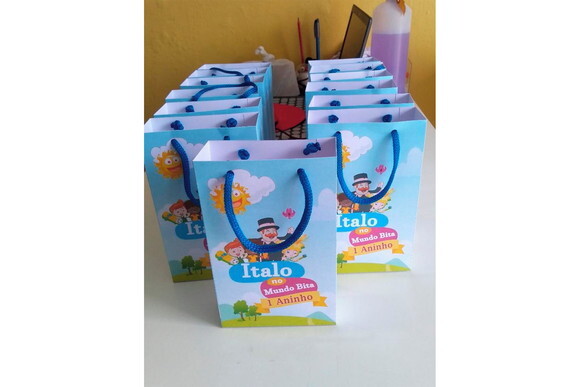 Sacolinha Personalizada Tema Mundo Bita