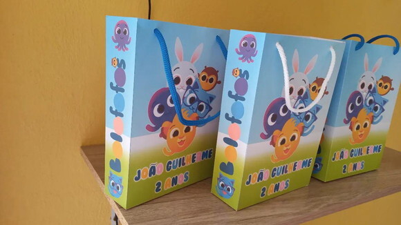 Sacolinha Personalizado Tema Bolofofos