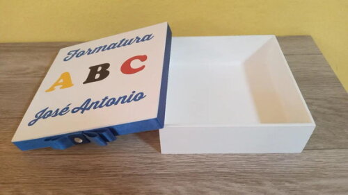 5caixa Abc Personalizada de mdf 15x15x4cm