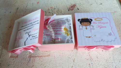 Caixa Convite Padrinho de Batismo 10x010x4 cm