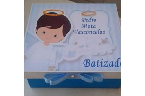 Caixa Convite Padrinho de Batismo 10x010x4cm