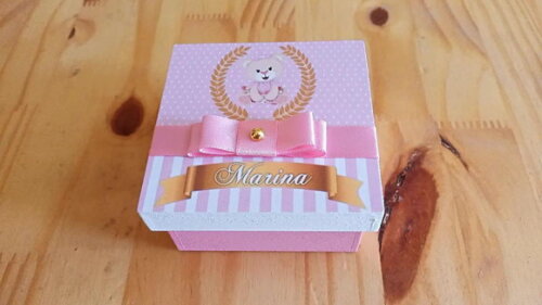 Caixa de mdf Lembrancinha Maternidade 8x8x4cm