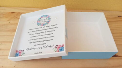 Caixa de mdf Personalizada com Mensagem 10x10x4cm