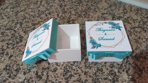 Caixa de mdf Personalizada com Mensagem Dentro da Tampa