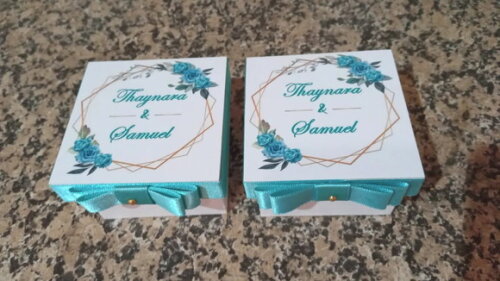 Caixa de mdf Personalizada com Mensagem Dentro da Tampa