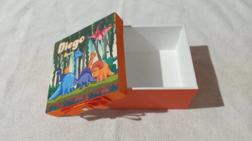Caixa de mdf Personalizada Tema Dinossauro 10x10x5cm