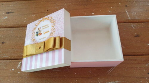 Caixa de Msf Lembrancinha Primeira Eucaristia 8x8x4cm