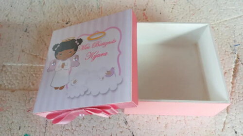 Caixa mdf Lembrancinha de Batizado para Convidado 10x010x4cm