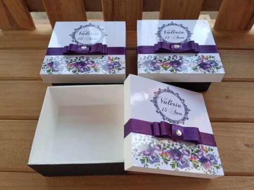 Caixa mdf Personalizada Floral 10x10x4cm