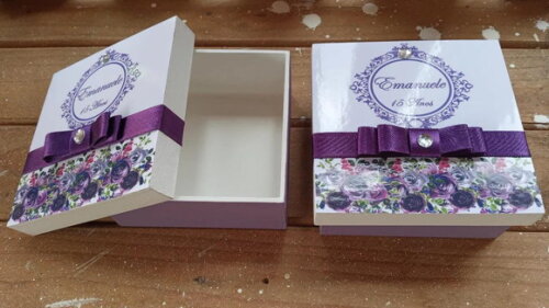 Caixa mdf Personalizada Floral 10x10x4cm