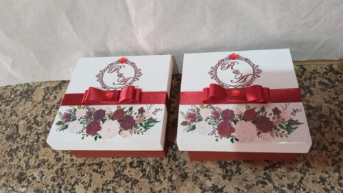 Caixa mdf Personalizada Floral 10x10x4cm