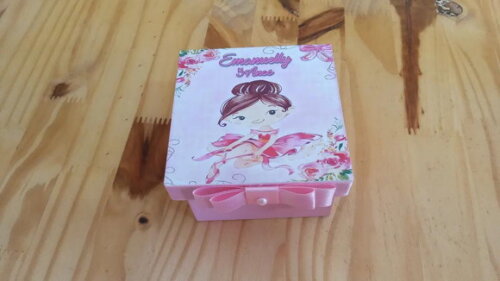 Caixa mdf Tema Bailarina 8x8x4cm