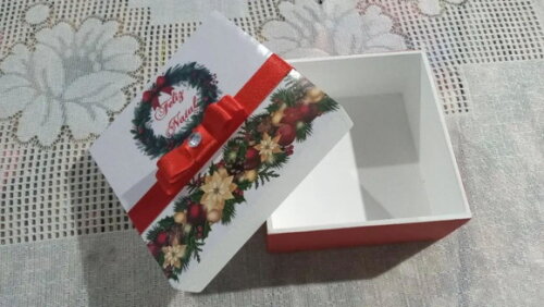 Caixa Natal mdf 10x10x4 cm