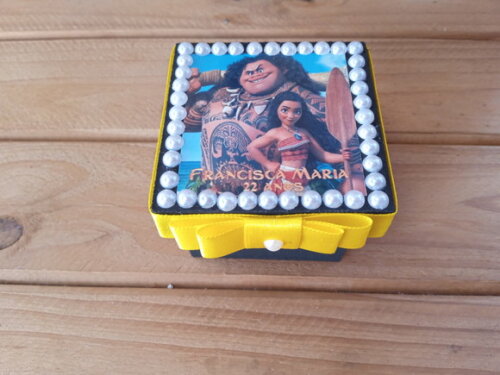 Caixa Personalizada mdf Temas Moana 6x6x4