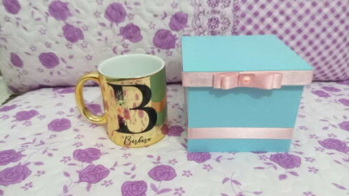 Caneca Espelhada Dourada Personalizada
