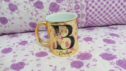 Caneca Espelhada Dourada Personalizada
