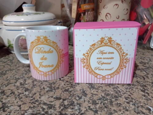 Convite Padrinho de Batizado com Caneca de Porcelana