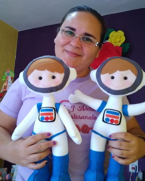 Kit Astronauta de Feltro 4 Peças