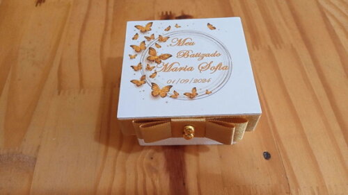 Lembrancinha de Batizado Personalizada 7x7x4 sem Mensagem