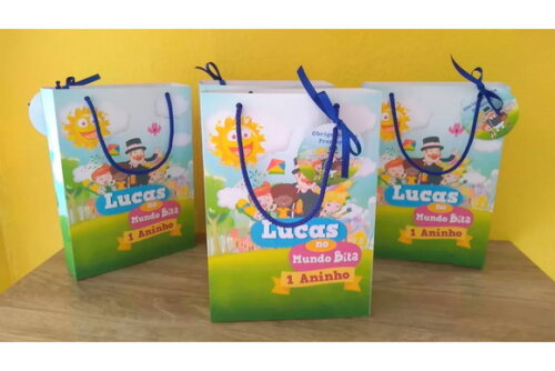 Sacolinha Personalizada Tema Mundo Bita