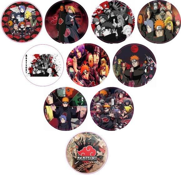 Adesivos Kit 100 Selos Akatsuki 4cm com Recorte