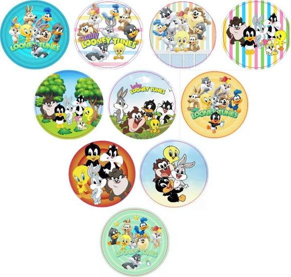 Adesivos Kit 100 Selos Baby Looney Tunes 4cm com Recorte