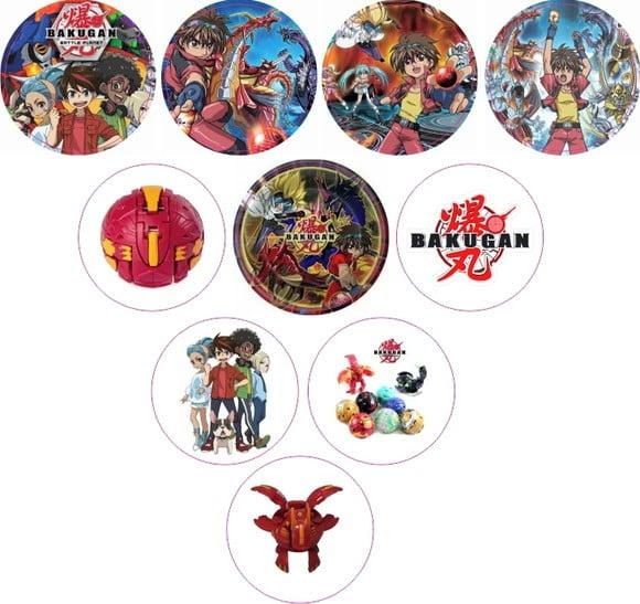 Adesivos Kit 100 Selos Bakugan 4cm com Recorte