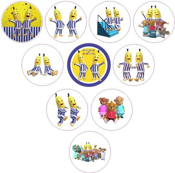 Adesivos Kit 100 Selos Banana 4cm com Recorte