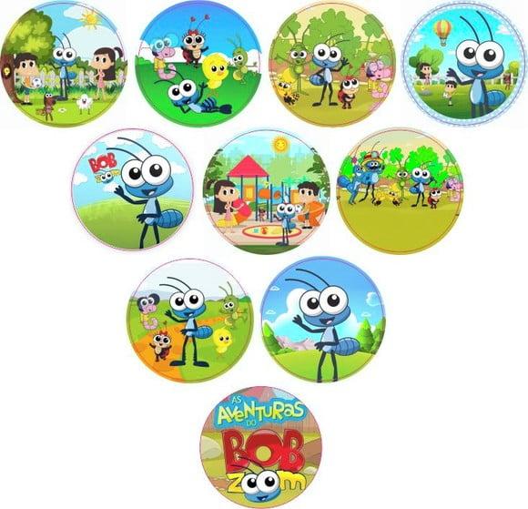 Adesivos Kit 100 Selos Bob Zoom 4cm com Recorte