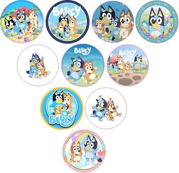 Adesivos Kit 100 Selos Bluey 4cm com Recorte